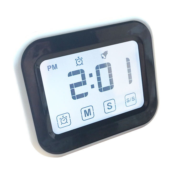 Digital kitchen timer clock with large touch-screen LCD display (PM)