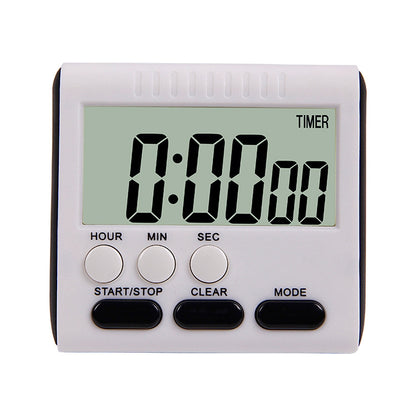 Digital kitchen timer with LCD display reading 0:00:00, black Start/Stop, Clear, and Mode buttons