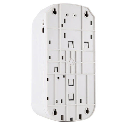 White wall-mounted dispenser back panel with internal grid and mounting holes
