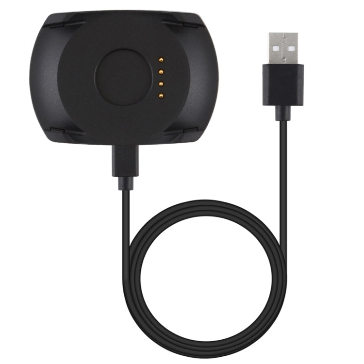 Black charging cradle dock with USB-A cable for smart watch cradle charging