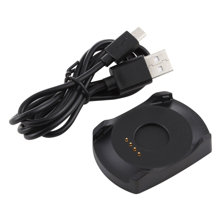 Black charging cradle dock with attached USB cable