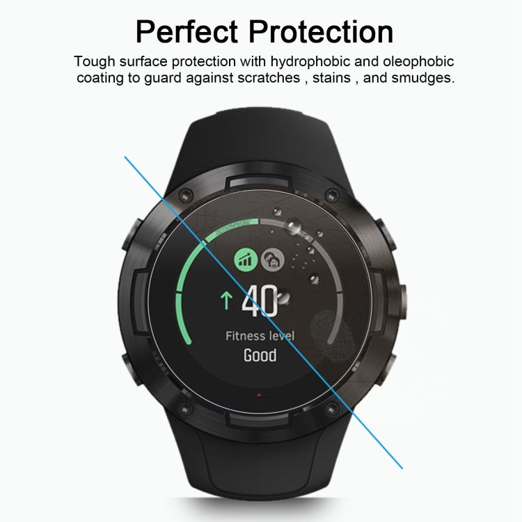 Tempered glass screen protector film for smartwatch, hydrophobic and anti-smudge coating