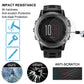 Tempered glass screen protector on smartwatch display for anti-scratch coverage