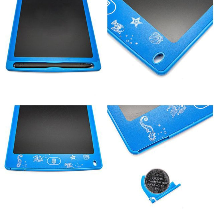 Blue children's color LCD drawing tablet with bottom controls and corner design