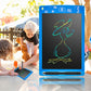 Blue children's color LCD drawing tablet with cat drawing on screen