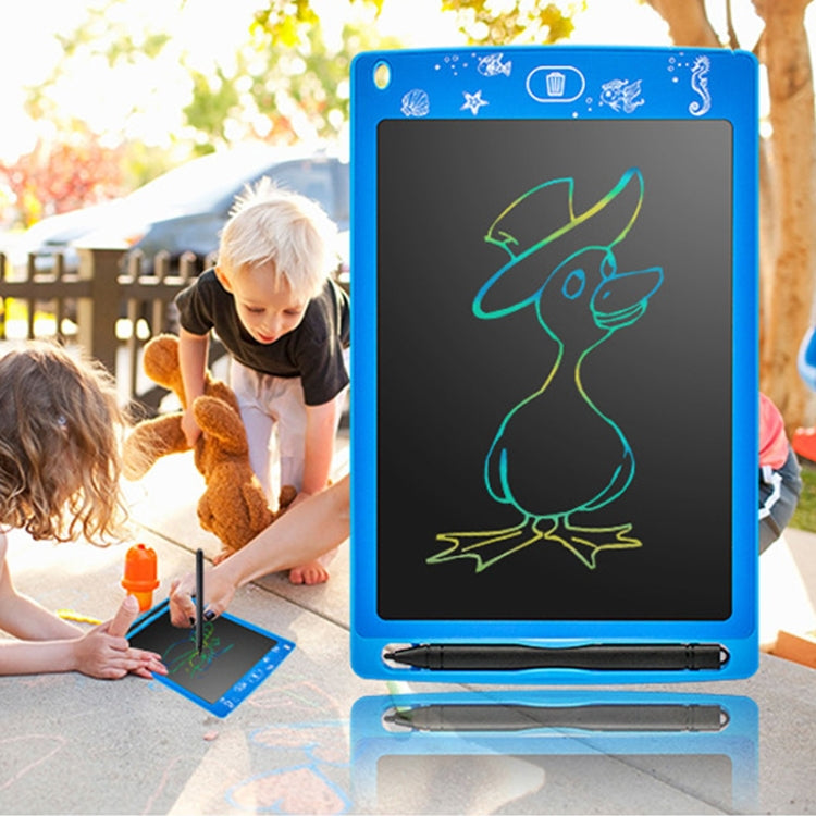 Blue children's color LCD drawing tablet with cat drawing on screen
