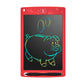 Red children's color LCD drawing tablet with pig drawing on screen