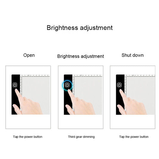 LED USB copy board brightness adjustment steps with power button