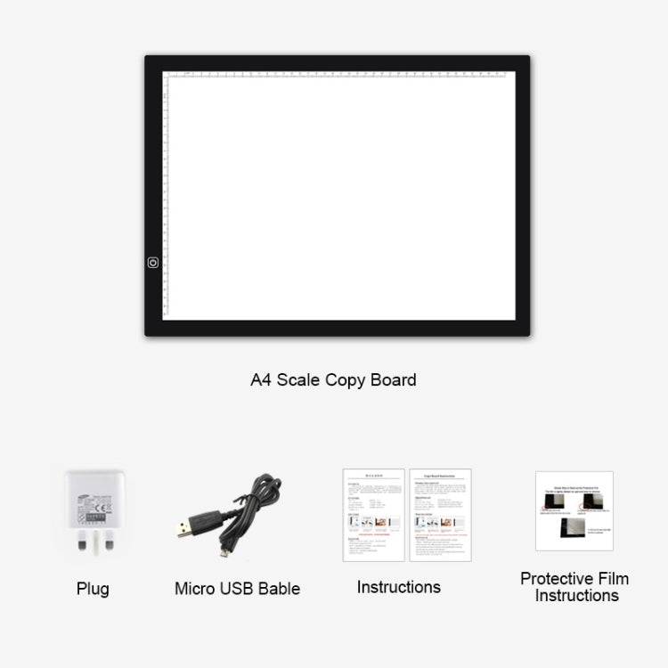 LED USB tracing lightbox, acrylic scale copy board with black frame, empty viewing area