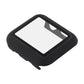 Black silicone smartwatch protective case with raised bezel and clear screen window