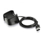 Black charging dock stand with USB charging cable and connector ends