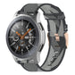 22mm grey woven nylon watch band with check pattern and metal buckle clasp.