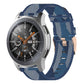 22mm blue woven nylon watch band with check pattern and metal buckle hardware.