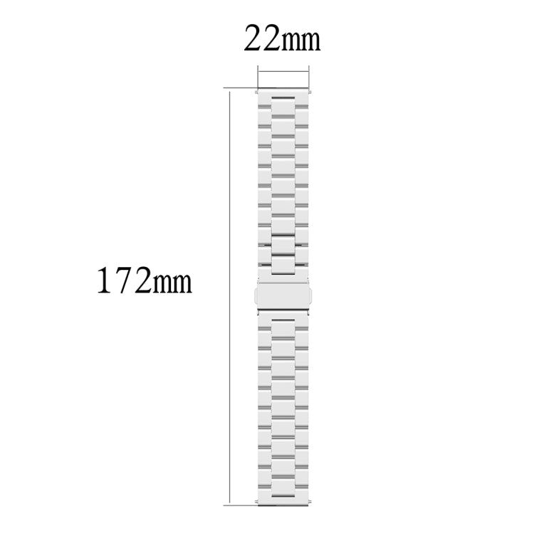 22mm steel watch band with iridescent multicolor link strap and folding clasp