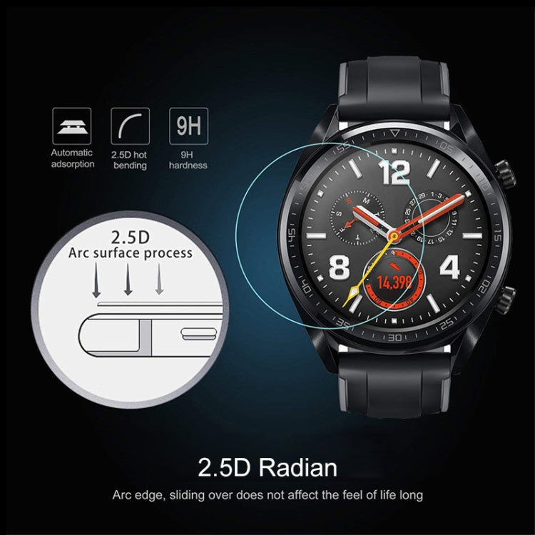 24mm 2.5D tempered glass film for watch screen, curved edge protection shown