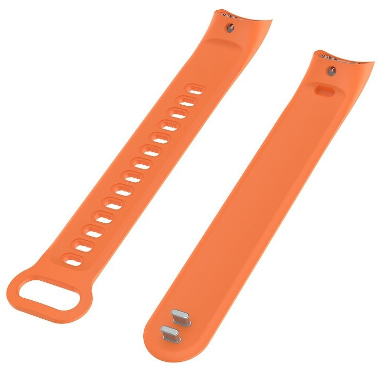 Orange silicone watch band straps with adjustable holes and loop ends