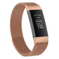 Champagne gold stainless steel mesh magnet watch band with black watch module (large).