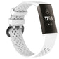 Adjustable white sport watch band with square-hole silicone perforations