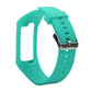 Mint green silicone sport watch band with metal buckle and adjustment holes