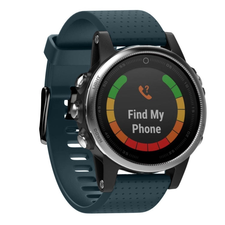 20mm silicone watch band in dark teal, perforated strap with quick-release pins