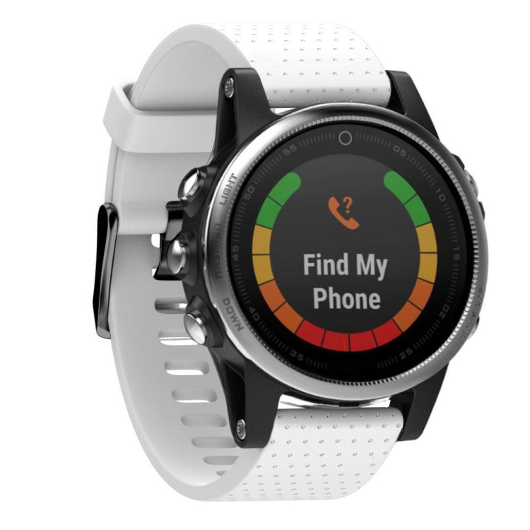 Fenix 5S 20mm quick-remove silicone watch band, white with perforations