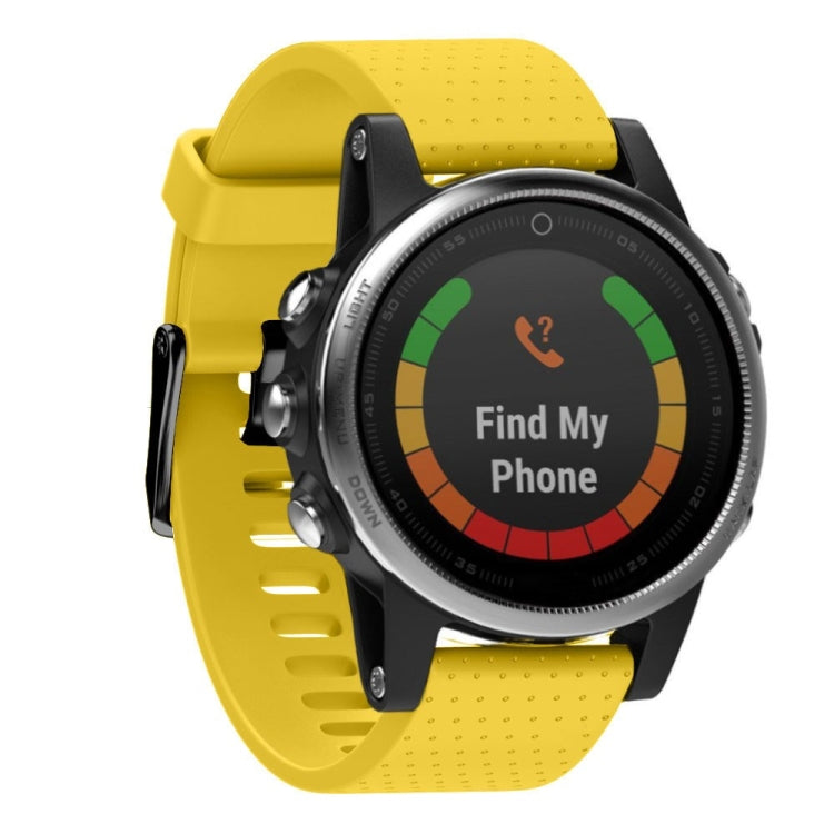 Fenix 5S 20mm quick-remove silicone watch band, yellow with perforations