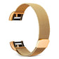 Stainless steel watch band, size L, gold mesh with metal clasp