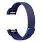 Stainless steel watch band, size L, blue mesh with metal clasp