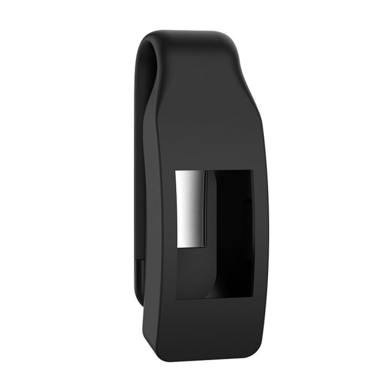 Black silicone clip button protective case for smartwatch, with window opening