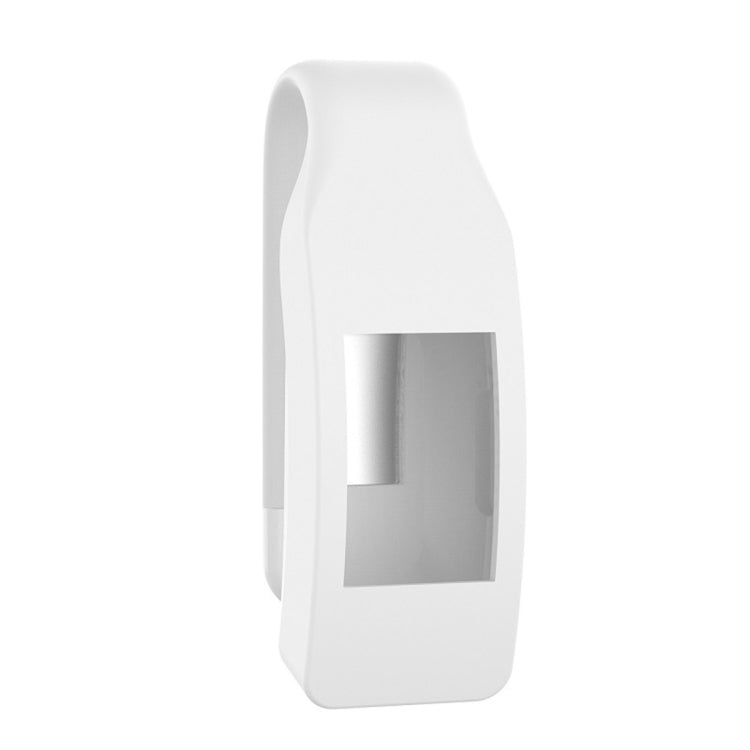 White silicone clip button protective case for smartwatch, with window opening