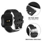 Breathable perforated watch band for Fitbit Versa with quick-release pins, black and gray