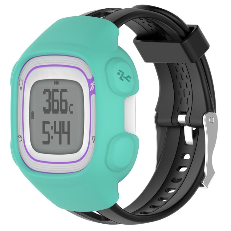 Teal silicone protective case for smartwatch with display window and side buttons