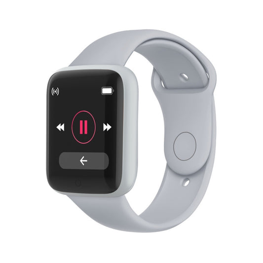 White 1.44-inch smart watch with media controls display