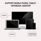 Drawing tablet shown with device compatibility icons for phones, tablets, and desktop