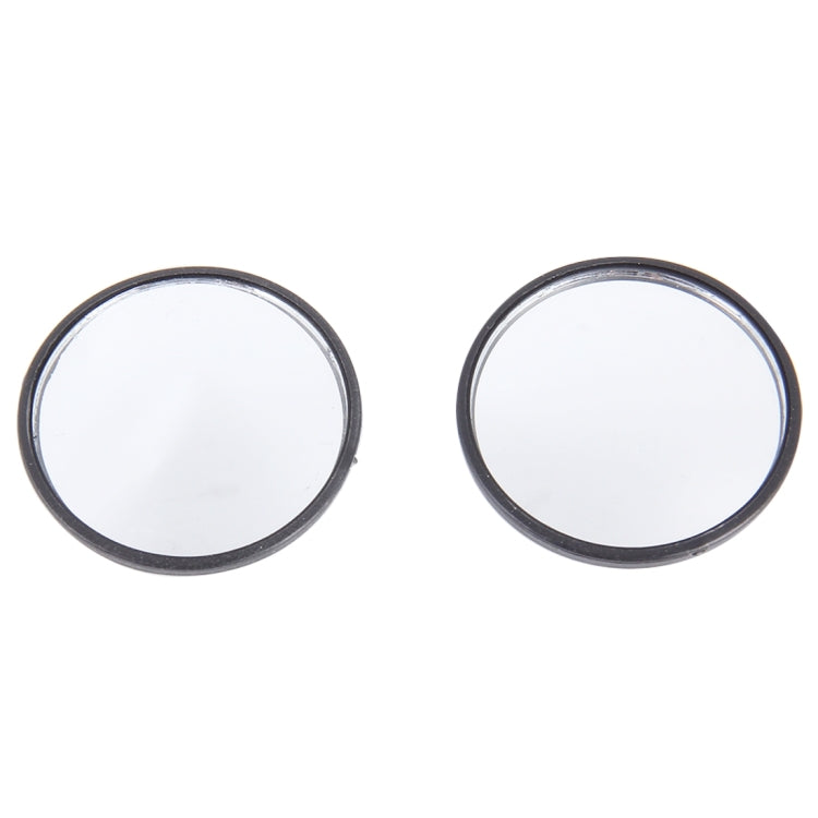 Two round wide angle blind spot mirrors with black outer rim, 5.3cm