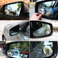 Blind spot wide angle mirrors mounted on car side mirror housings, round glass