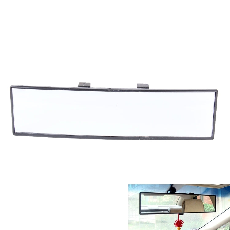 Interior car rearview mirror with black frame and clear reflective panel