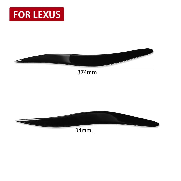 Black ABS headlight eyebrow trim, 374mm x 34mm curved overlay piece