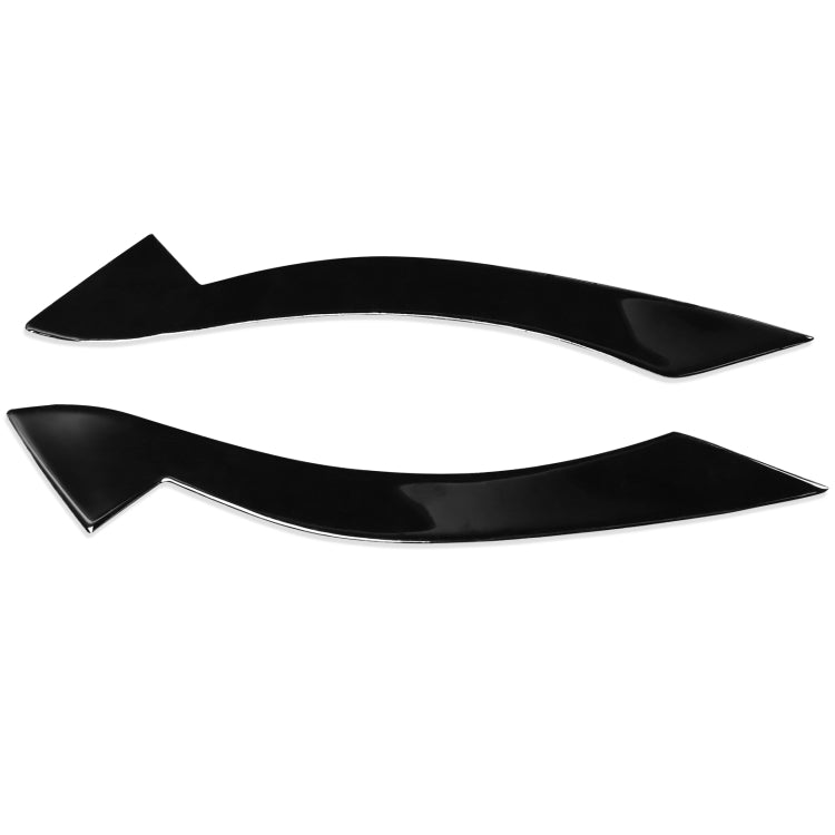 Black ABS light eyebrow trim, curved headlamp cover pair
