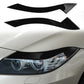 Black ABS light eyebrow trim set, curved overlays for headlight
