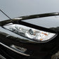 Black glossy headlight light eyebrow trim, fitted over car headlamp