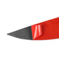 Black ABS headlight eyebrow trim with glossy red protective film on one edge