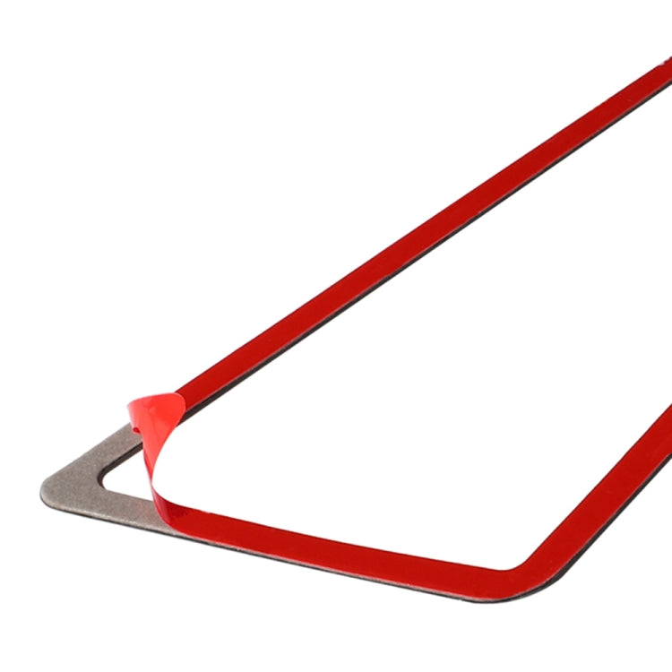 Car side air outlet frame sticker, red outline overlay with gray adhesive backing