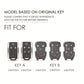 6-button leather key cases, multiple colors shown with key-ring attachment