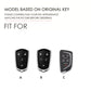 Key fob fit guide diagram showing models A, B, and C
