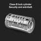 Silver lock cylinder with ridged design for steering wheel anti-theft lock