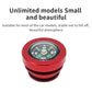 Red metal cigarette lighter dust cover with circular compass dial and black base