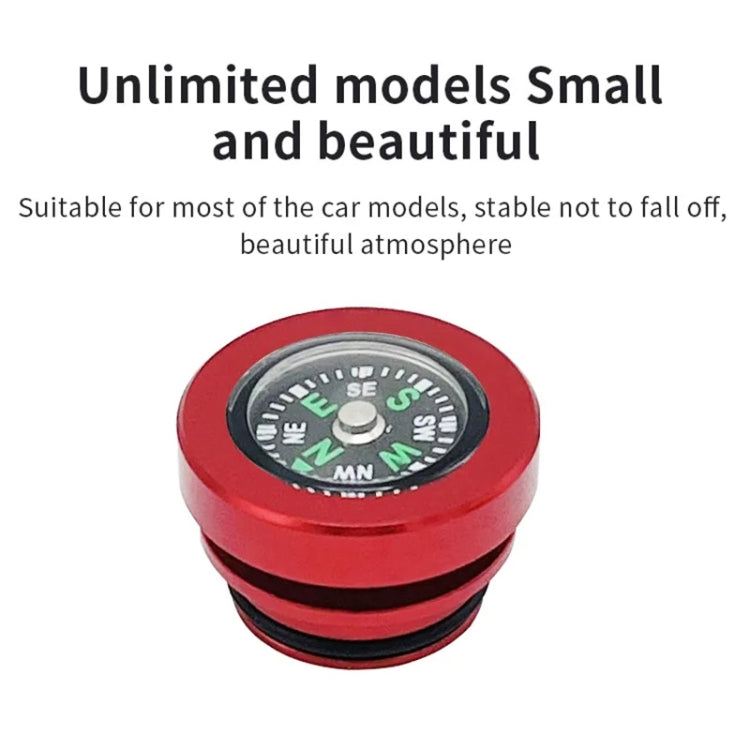 Red metal cigarette lighter dust cover with circular compass dial and black base