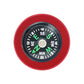 Red round cigarette lighter dust cover with black center compass dial