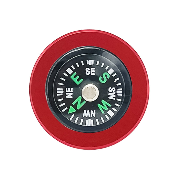 Red round cigarette lighter dust cover with black center compass dial